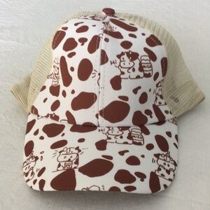 Brown and White Cow Print Trucker  for a women or man NWOT